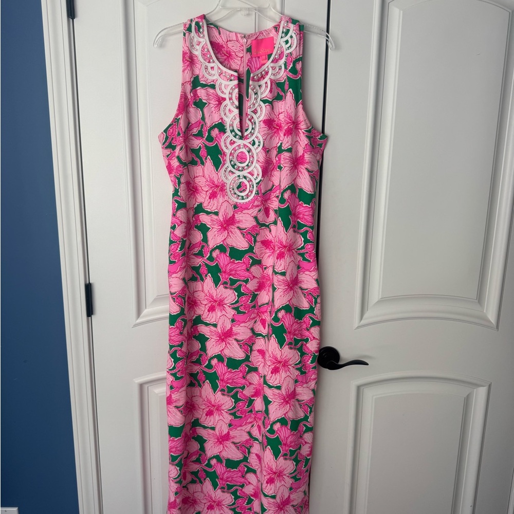 Lilly Pulitzer Pink and Green Floral Dress